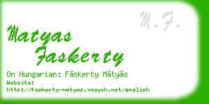 matyas faskerty business card